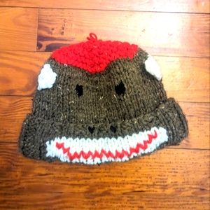 Handmade vintage sock monkey knit hat